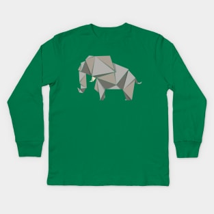 Elephant, origami style Kids Long Sleeve T-Shirt